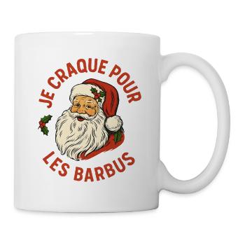 I'm crazy about vintage bearded Santas. - Mug - white - Right