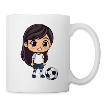 Dessin animé de la Fille du Baby-foot - Mug blanc - blanc - Droite
