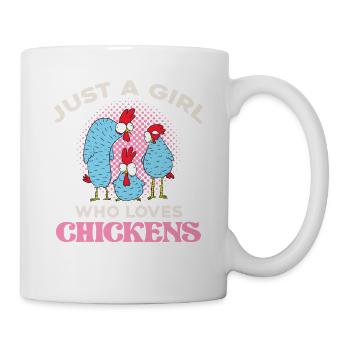 Une seule fille aime les poules - Mug blanc - blanc - Droite