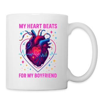 Ami qui dit le cœur, Anatomie de l’amour néon - Mug blanc - blanc - Droite