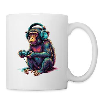 Affe Gaming Tier Videospiele Lustiger Affe - Tasse - Weiß - Rechts