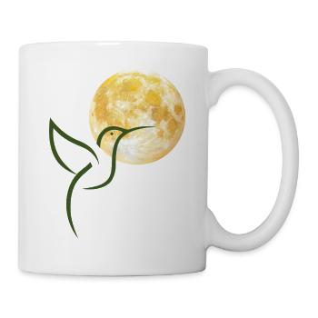 Mond und Kolibris im Aquarell - Tasse - Weiß - Rechts