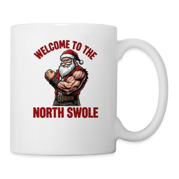 Welcome to the North Swole Funny Christmas Workout - Mug - white - Right