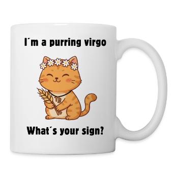 Signe du zodiaque Chat Vierge – Chat Vierge mignon - Mug blanc - blanc - Droite