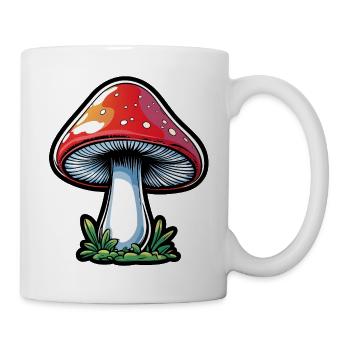 Roter Fliegenpilz Popart Design - Tasse - Weiß - Rechts