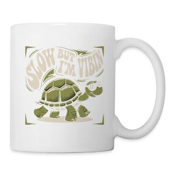 Slow But Im Vibing Funny Tortoise - Mug - white - Right