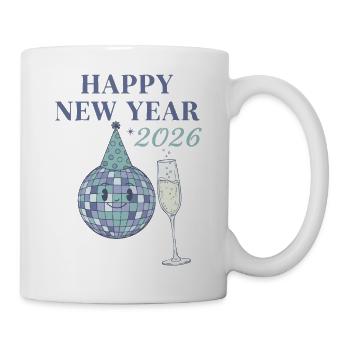 Frohes neues Jahr 2026 Disco Ball Feier - Tasse - Weiß - Rechts