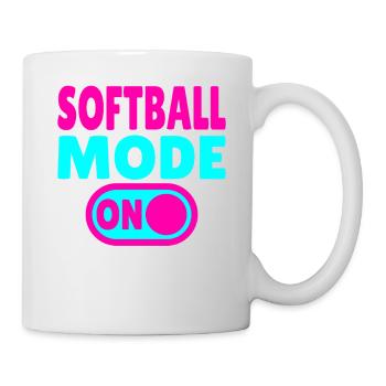 Softball Mode ON  - Tasse - Weiß - Rechts