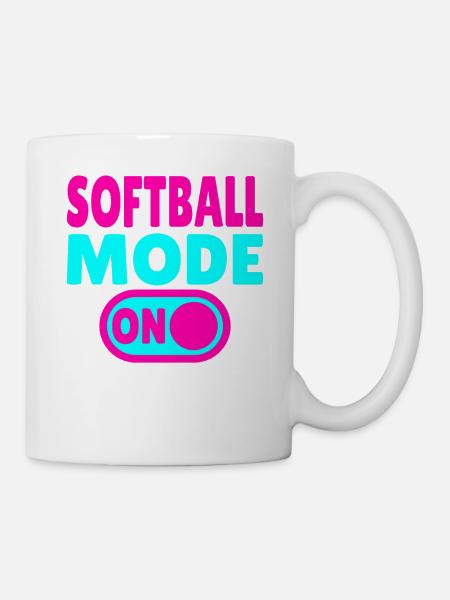 Softball Mode ON - Tasse - Weiß