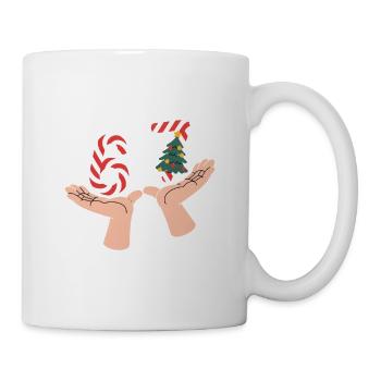 67 Funny Christmas Number Hands Motif - Mug - white - Right