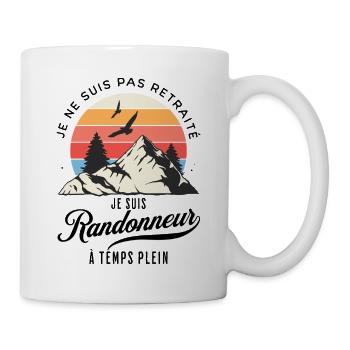 Randonneur Temps Plein Pas Retraité - Mug blanc - blanc - Droite