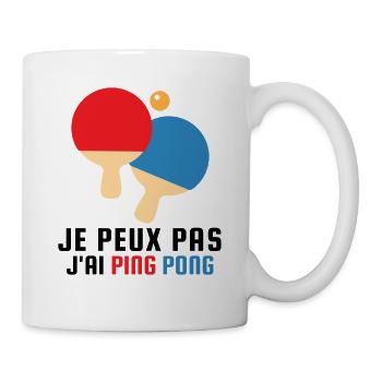 Ich kann nicht, ich habe ein Tischtennisgeschenk - Tasse - Weiß - Rechts