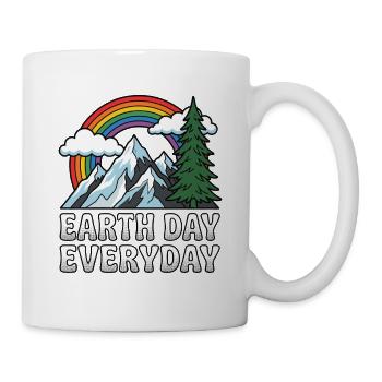 Earth Day Everyday Rainbow Mountain Nature  - Mug - white - Right