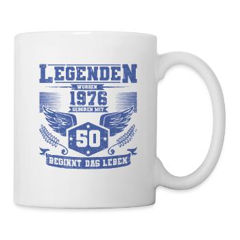 50 Geburtstag 1976 Legenden Grunge Leben beginnt - Tasse - Weiß - Rechts