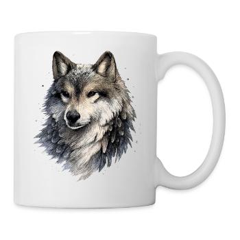 Nebelwolf im Aquarellstil - Tasse - Weiß - Rechts