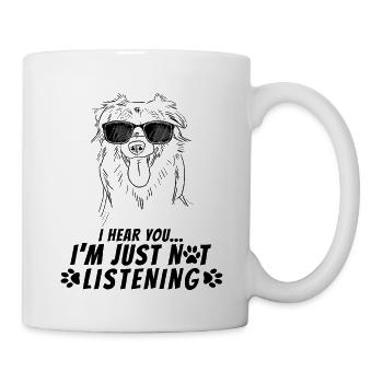 Drôle de chien berger australien papa maman Je t’entends - Mug blanc - blanc - Droite