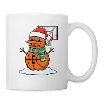 Basketball Snowman Xmas Graphic for Bball Fans Kid - Mug - white - Right