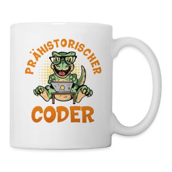 Coding PRÄHISTORISCHER CODER Lustiges - Tasse - Weiß - Rechts