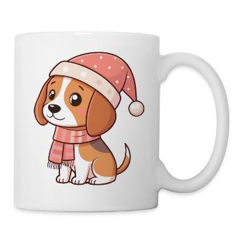 Weihnachts-Beagle-Hund - Tasse - Weiß - Rechts