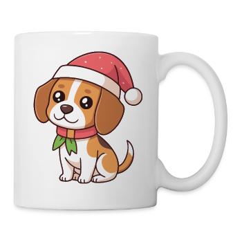 Weihnachts-Beagle-Welpe - Tasse - Weiß - Rechts
