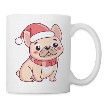 Französischer Weihnachtsbulldogge - Tasse - Weiß - Rechts