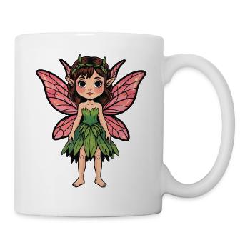 Waldfee mit Pinken Flügeln - Tasse - Weiß - Rechts