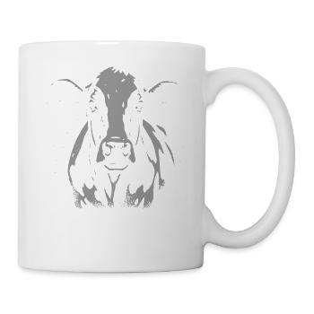 Cow Head Silhouette – Strong Farm Design - Mug - white - Right