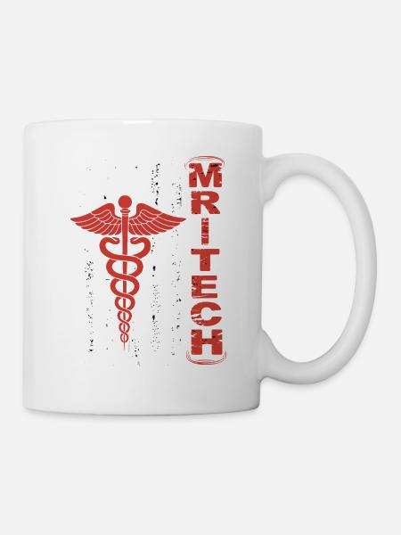 Rote MedTech Caduceus Flagge - Tasse - Weiß