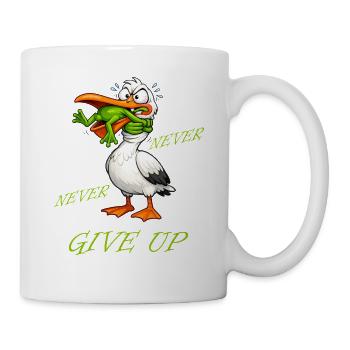 Cigogne - Grenouille ne jamais abandonner - Mug blanc - blanc - Droite
