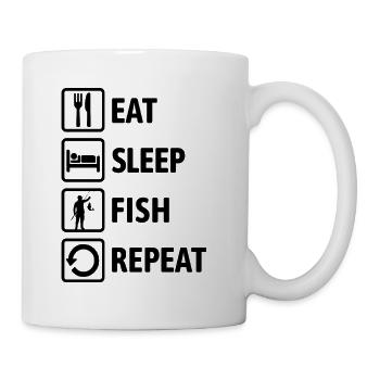 Mangez, dormez, poisson, répétez - Pêche - Pêche - Mug blanc - blanc - Droite