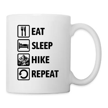 Eat Sleep Hike Repeat - Hiking - Mountains - Mug - white - Right