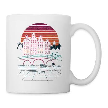 Nachtsonne über Amsterdamer Kanäle - Tasse - Weiß - Rechts