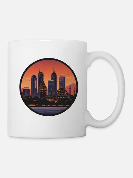 Istanbul Abendstimmung Skyline - Tasse - Weiß