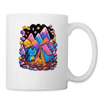 Magie du camping des chats des montagnes lumineuses - Mug blanc - blanc - Droite