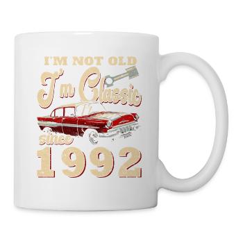 Nicht Alt, Klassisch 1992 Auto - Tasse - Weiß - Rechts