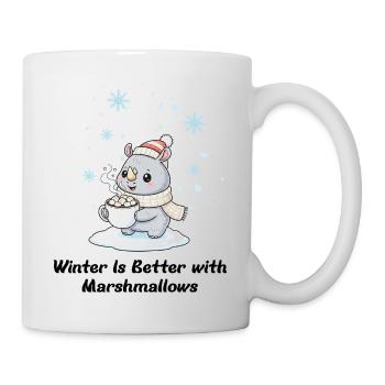 Rhinocéros d’hiver - Cadeau de guimauves et cacao - Mug blanc - blanc - Droite