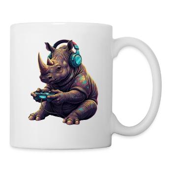 Rhino Gaming Animal Video Games Funny Rhino - Mug - white - Right