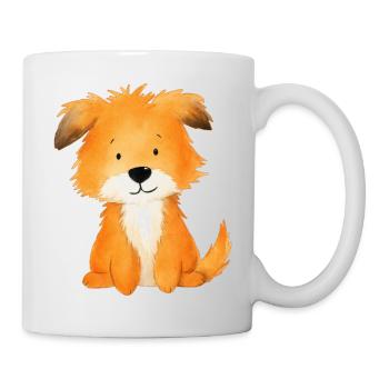 Hundefreund – süße und niedliche Illustration - Tasse - Weiß - Rechts