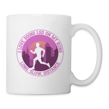 Running I Love Doing LSD On My Runs Marathon - Tasse - Weiß - Rechts