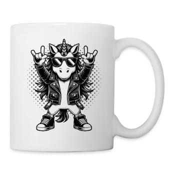 Rock, Rocker, Rock Musik, Heavy Metal, Rock Hand - Tasse - Weiß - Rechts