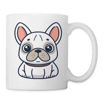 Cute White Cartoon Bulldog - Mug - white - Right