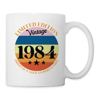 1984 Anniversaire Vintage Cadeau d'Anniversaire 84 - Mug blanc - blanc - Droite