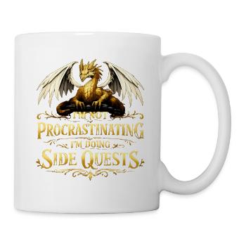Je ne procrastine pas, je fais des quêtes secondaires - Mug blanc - blanc - Droite