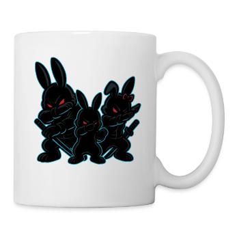 Lapin de Pâques ninja qui fait un dab, bande de lapins cool - Mug blanc - blanc - Droite