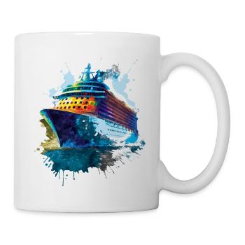 Kreuzfahrtschiff-Illustration Ozeanreisen - Tasse - Weiß - Rechts