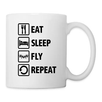 Mange, Dors, Vole Répéter - Drone Fly Pilote Drone - Mug blanc - blanc - Droite