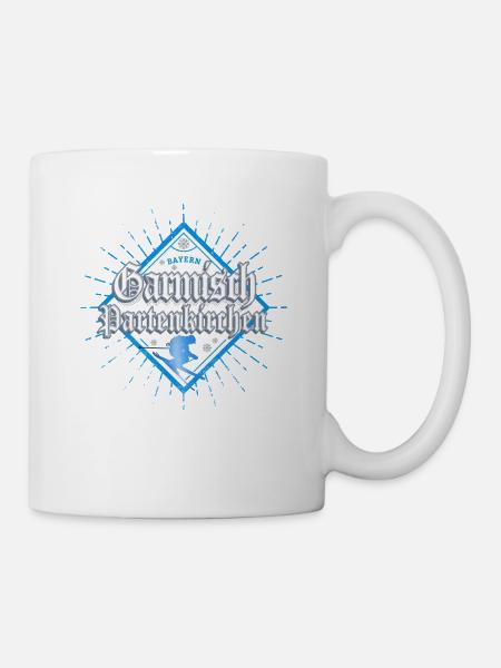 Garmisch Partenkirchen Bayern Retro Skifahrer - Tasse - Weiß