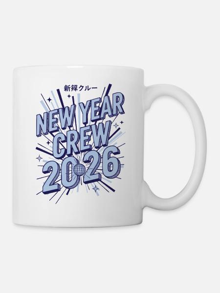 Neujahrscrew 2026 Feuerwerksfest-Design - Tasse - Weiß
