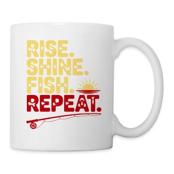 Rise Shine Fish Wiederholung - Tasse - Weiß - Rechts