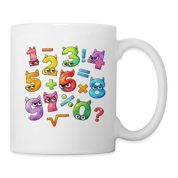 Nombres colorés et en colère - Mug blanc - blanc - Droite